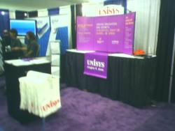 The Unisys booth was sloppy and completely unmanned