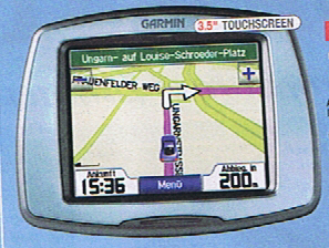 An ad for a GPS system in an American circular, using a German market picture